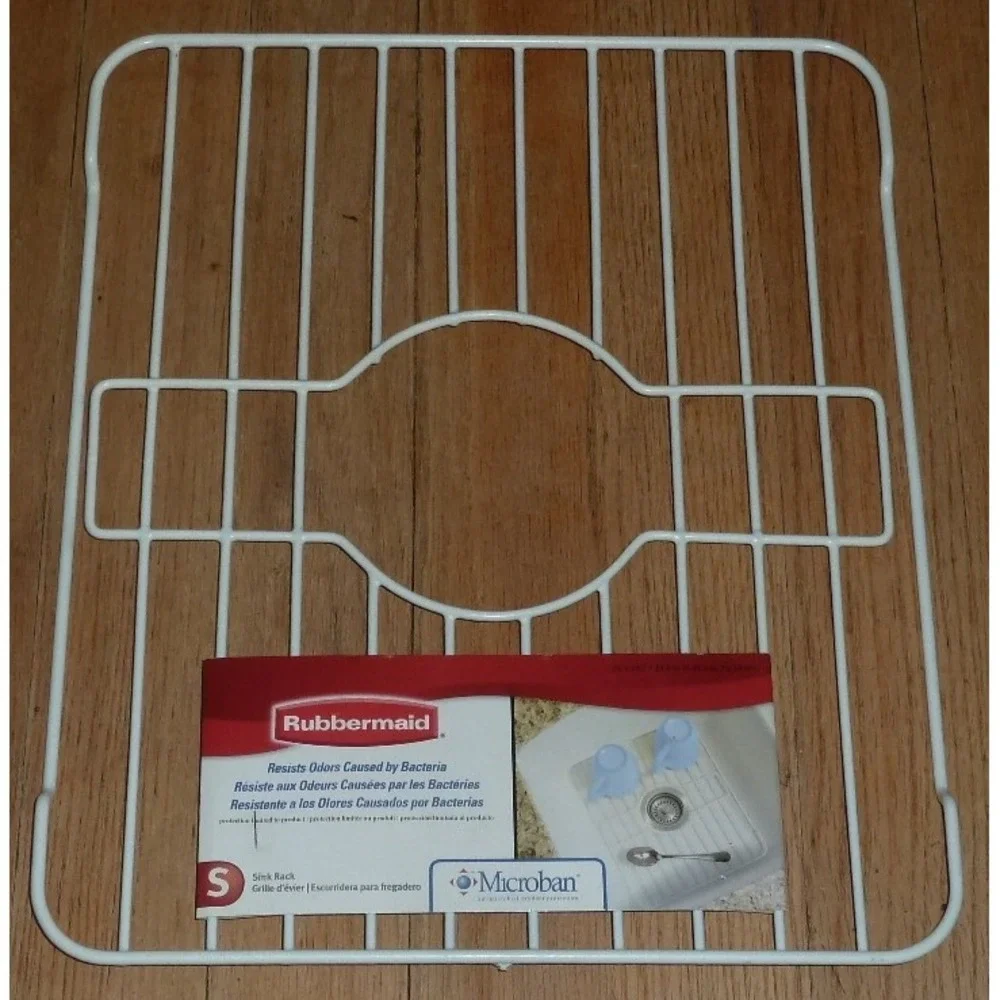 Rubbermaid Vintage Sink Protector Twin Sink Rack Coated Metal 1180 6103 White